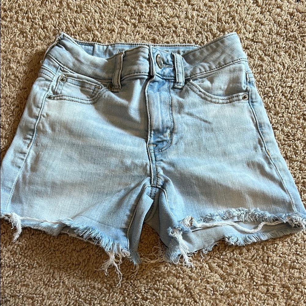 American Eagle Outfitters Blue Jean Shorts Distressed Cut-Off Style